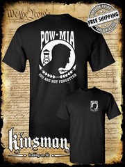 POW – MIA 2-Sided T-Shirt / USA Veteran Marine Army Navy Military