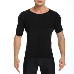 Men Slimming Body Shaper T-shirt Abs Abdomen Compression Tee Workout Tank Tops