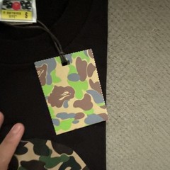 A Bathing Ape Men’s Black Ape Head Camo Graphic Logo Crew Neck T-Shirt Size M