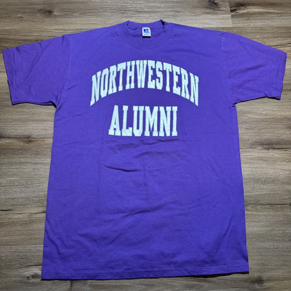 Vintage 90s Russell Athletic Northwestern University Alumni Purple Tee Size XL