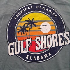 Gulf Shores T Shirt Mens Large Blue Alabama Pan Handle Tropical Paradise Relax