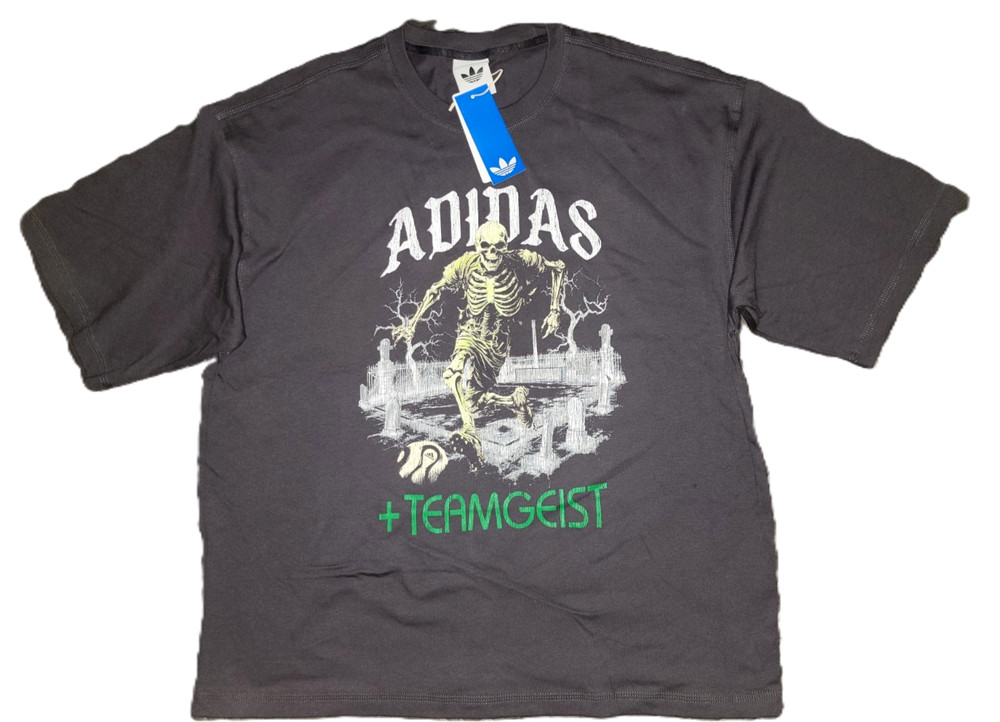 NEW MEN’S ADIDAS ORIGINALS TEAMGEIST SKELETON TREFOIL SHIRT ~SIZE MEDIUM #KW2172