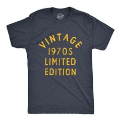 Mens Vintage 1970s Limited Edition T Shirt Funny Cool 1970 Theme Classic Tee for