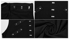 PUNK RAVE Men Black Punk Rock Gothic Steampunk Sleeveless Tops Tank Vest