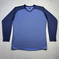 Patagonia Capilene T Shirt Men Medium Blue Raglan Outdoor Hiking Base Layer