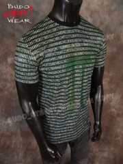 Mens T Shirt Black Computer Code All Over Print Sublimation Designs Slim Stretch