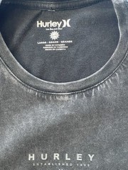 Hurley Men’s Large Black Washed Sleeveless Tank Top Logo Graphic Cotton NWT