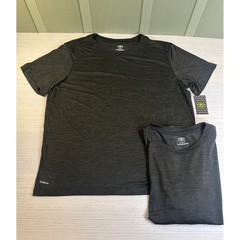 Athletic Works Mens DriWorks Poly Jersey Tee 2 Pack Rich Black Stripe XL 46-48