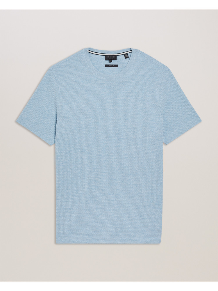 Ted Baker London Textured T-Shirt Short Sleeve Crew Neck Blue Size 5 XL