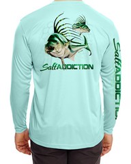 Salt Addiction t shirt microfiber Roosterfish fishing long sleeve life 30+ uv