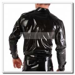 Latex Shirts Men’s Long Sleeves Top Club Wear Cosplay Classic Customize 0.4mm