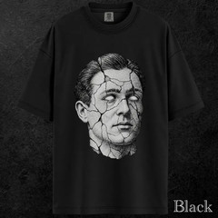 Cracked Face Gothic T-Shirt Dark Art Monochrome Graphic Tee