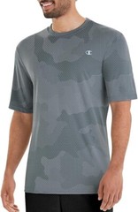 Champion T0022 Mens Double Dry Camo Shirt Short Sleeve Concrete Gray Large