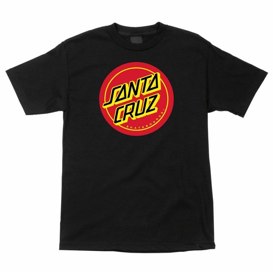 Santa Cruz CRUZ DOT Skateboard T Shirt BLACK w/RED Dot