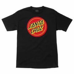 Santa Cruz CRUZ DOT Skateboard T Shirt BLACK w/RED Dot