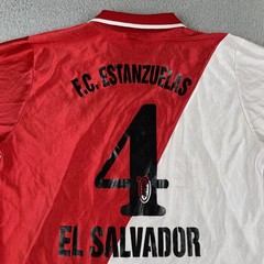 Vintage F.C. Estanzuelas Futbol Club El Salvador XL Red Jersey #4 ASM Fed-com