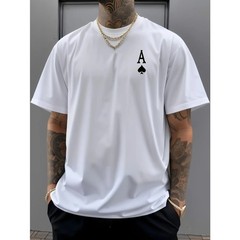 Summer Men’s 100% Pure Cotton Casual Sports Loose Oversized Retro Spade Printed