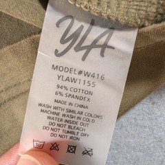 YoungLA Long Sleeve T-Shirt Mens Medium Olive Green Relaxed Fit