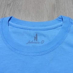 JOHNNIE O Mens S SMALL T SHIRT SUN LINE MALIBLU BLUE GRAPHIC SHORT SLEEVE GOLF