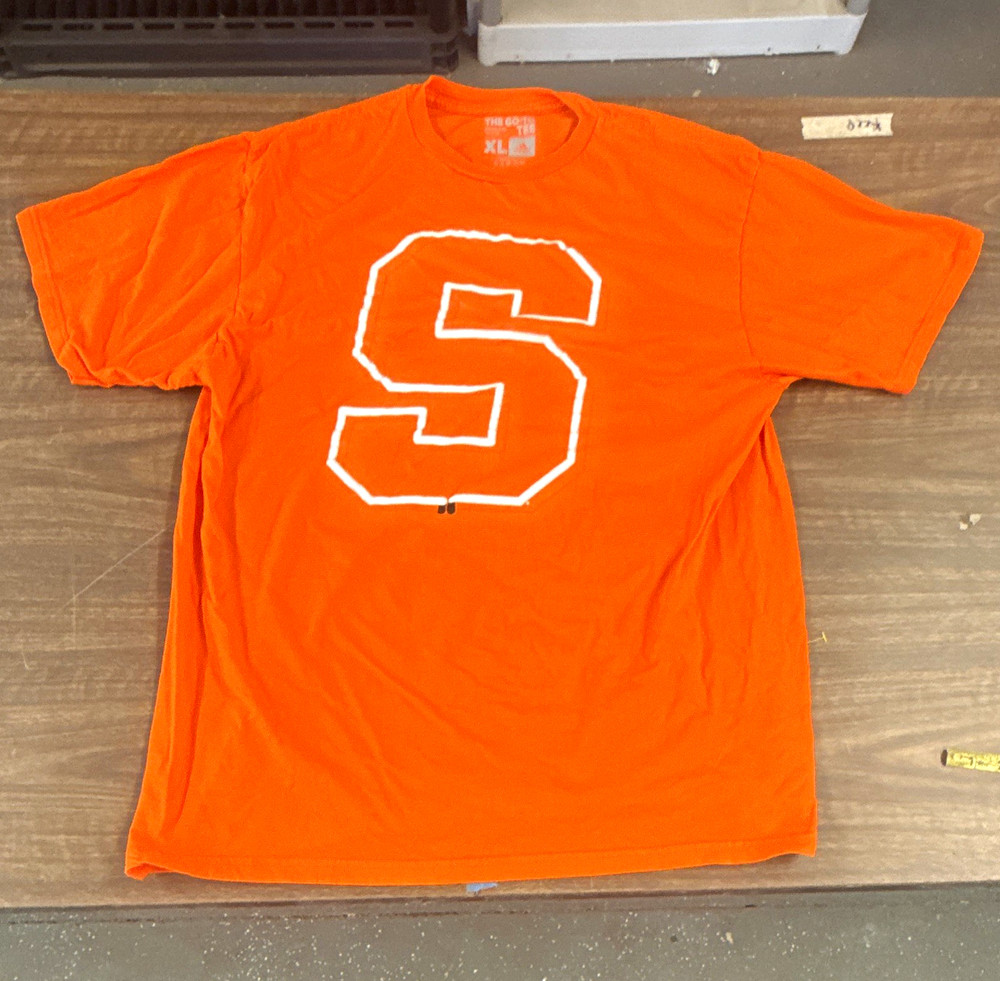 adidas The Go-To Tee Orange Graphic Crew Neck Short Sleeve T-Shirt Men XL