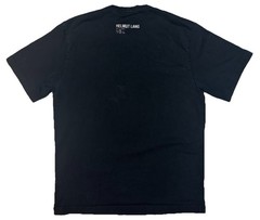 Helmut Lang Crinkle Crumple Logo Tee Shirt Black Men’s Large 100% Cotton