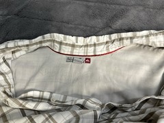Quiksilver Thrashed Surf Plaid shirt Y2K Distresses Grey vintage 90s XL/TG
