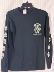 Sons Of Anarchy DETROIT Men’s SMALL Black Long Sleeve Grimm Reaper Skull T-Shirt