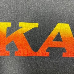 Vintage Kani Jeans Shirt Men XXL Black Flame Fire Sleeves Faded Cracked Y2K