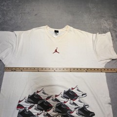 Jordan Shirt Mens 3XL White Jumpman Sneakers Graphic Tee Cotton Jersey