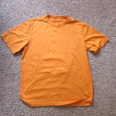 NWOT Lands End Large T Super T Bright Orange Crew Neck S/S Shirt Cotton