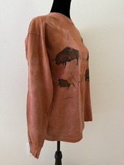 Vintage Andrea Bragg Designs Long Sleeve Shirt Sz L Buffalo 100% Cotton New