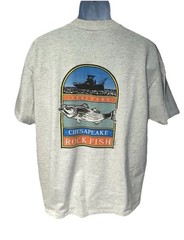Vintage 1990 Chesapeake Fishing T Shirt Mens XL 48 Chest Bass Single Stitch USA