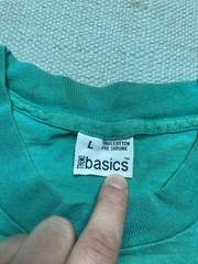 Vintage 90s pocket t shirt blank teal turquoise aqua distressed grunge large