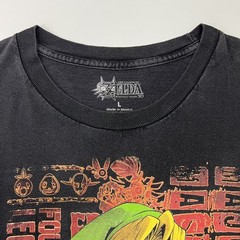 Zelda Majora’s Mask 3D Link Faded Graphic Game T-Shirt Black Size L
