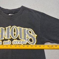 Famous Stars and Straps T-Shirt Mens Small Black Y2K Graphic Logo Tee