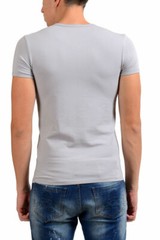 Versace Collection Men’s Gray Stretch V-Neck Short Sleeve T-Shirt US S IT M