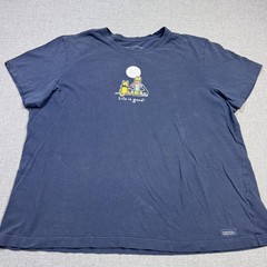 Life Is Good T-Shirt Mens XL Blue Graphic Crew Neck Tagless Cotton Jersey Soft