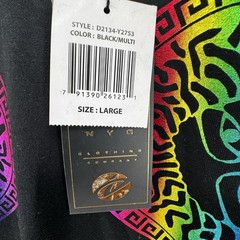 NWT Drill NYC Shirt Men’s Black Medusa Metallic Multicolor Tee Short Sleeve