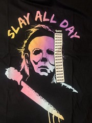 Halloween Michael Myers Slay All Day T-Shirt New NWT Medium Tri Color