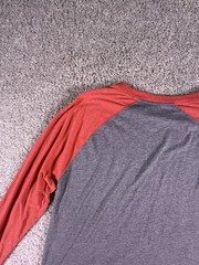 NWOT Fanatics Men’s Baseball T Shirt Long Sleeve Gray and Red Size X Large
