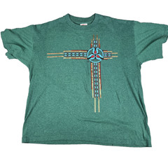 Vintage 1989 (JFS) Southwestern Art Deco Metallic Single Stitch T-Shirt XXL VTG