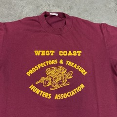 Vintage West Coat Tresure Hunter T Shirt Mens Large Burgandy USA 90s