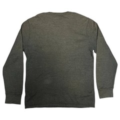 Polo Ralph Lauren Waffle Knit Thermal Crewneck Cotton Long Sleeve Shirt Grey L