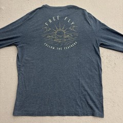 Free Fly Tee Graphic T Shirt Mens XL Long Sleeve Performance Stretch Comfort