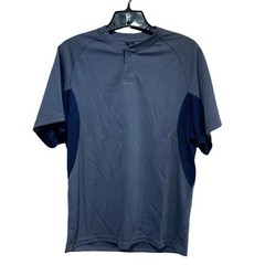 New Alleson Athletic Adult Baseball 2 Button Gray Polyester Short Sleeve Jersey