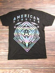 American Fighter Mens Medium Black Training T Shirt UFC MMA Workout Sports Gym