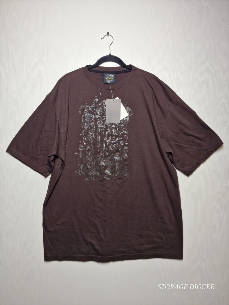 Mecca Apparel T-Shirt Mens 2XL Brown Cotton Mythological Graphic Print Crew Neck