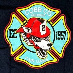 VTG Gildan Fair Oaks Fire District Cobb Co Georgia Wolf Mascot T-Shirt XL
