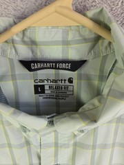 Carhartt Force Shirt Men’s L Relaxed Fit Workwear Outdoor Green Plaid