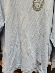 Surf Shirt Mens Large Blue Cheater Five Sex Drugs Rock N Roll Hawaii FLAWED G*